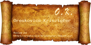Oreskovics Krisztofer névjegykártya